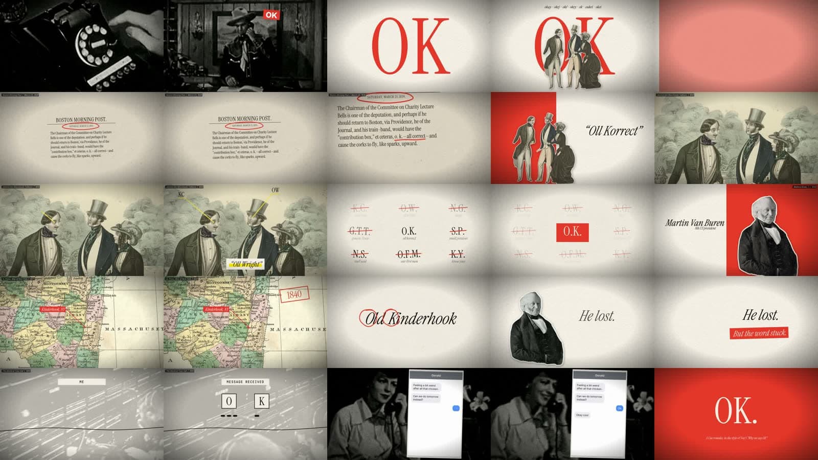 Frames every three seconds from Why we say OK
